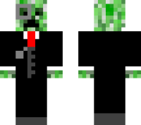 Creeper suit with monocle minecraft skin