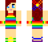 Rainbow Girl minecraft skin