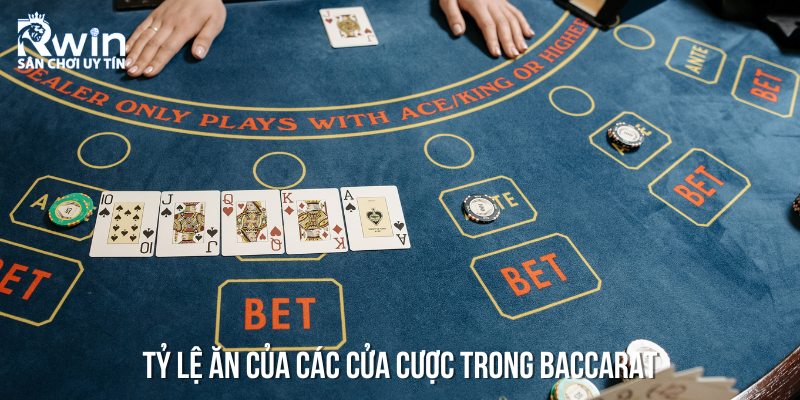 Tỷ lệ ăn của các cửa cược trong Baccarat